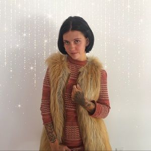 Boho 70s Style Faux Fur Vest